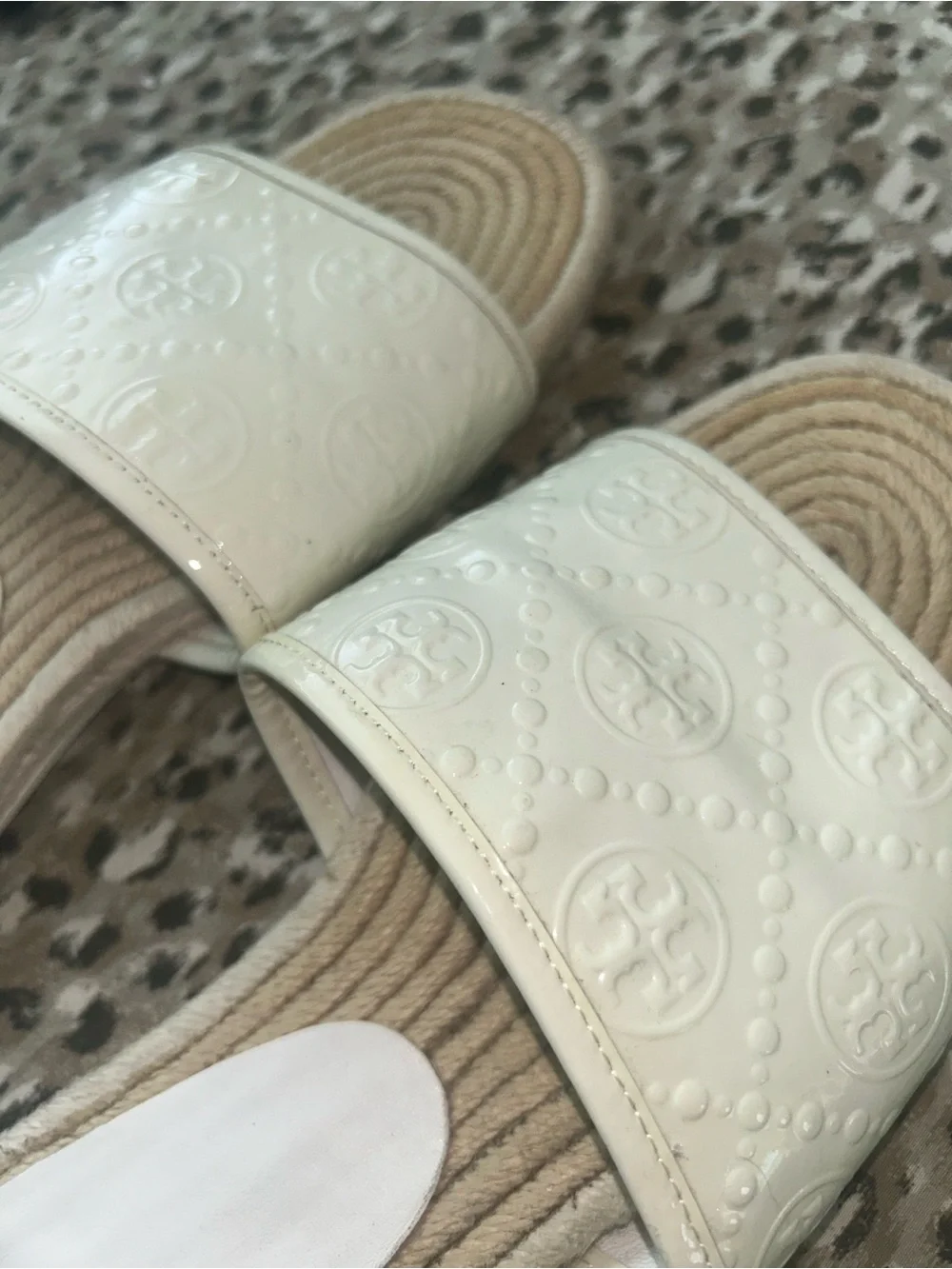 Tory Burch Gardenia White Slide Sandals Espadrille